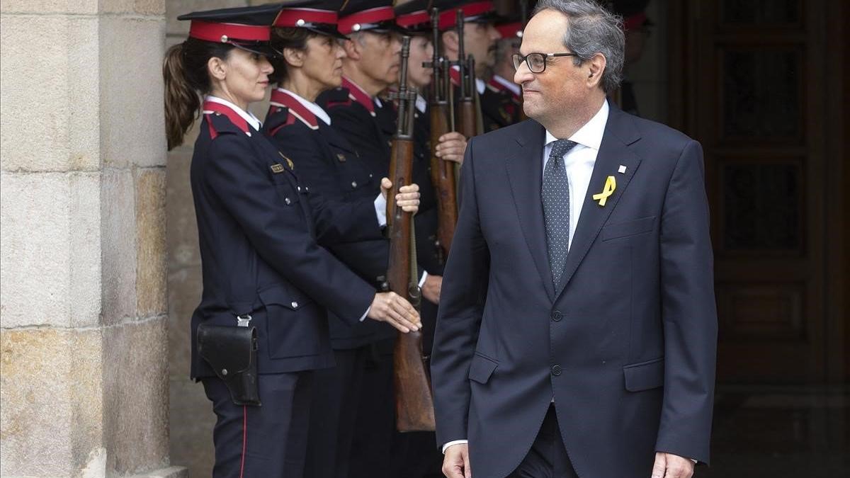 El presidente de la Generalitat, Quim Torra, el día del pleno de investidura, el pasado mayo.