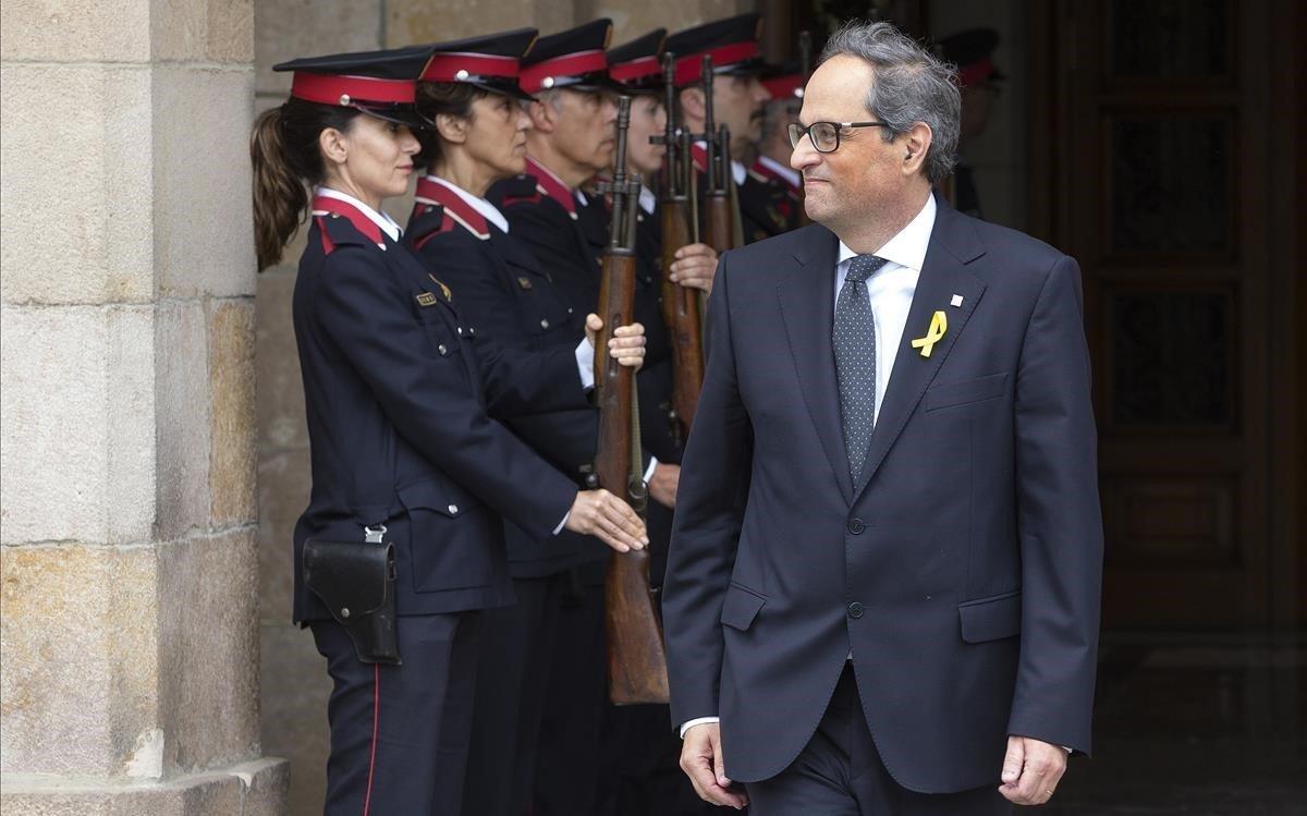 El presidente de la Generalitat, Quim Torra, el día del pleno de investidura, el pasado mayo.