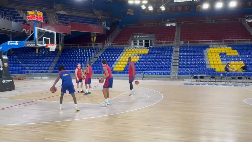 Último entrenamiento del Barça antes de viajar a Sofía para debutar en Euroliga