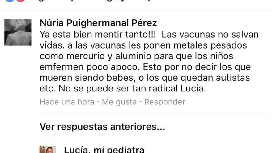 El &quot;zasca&quot; de una pediatra ovetense a una antivacunas que se ha hecho viral en internet