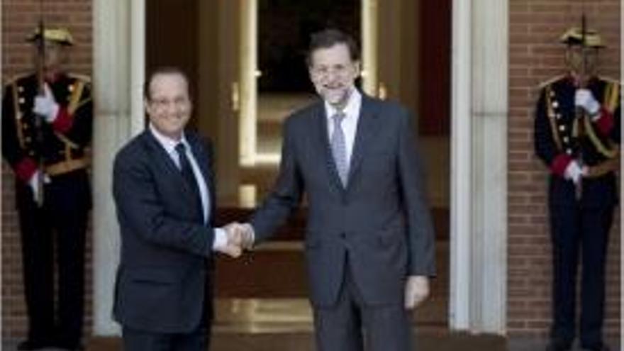 Mariano Rajoy i François Hollande davant La Moncloa.