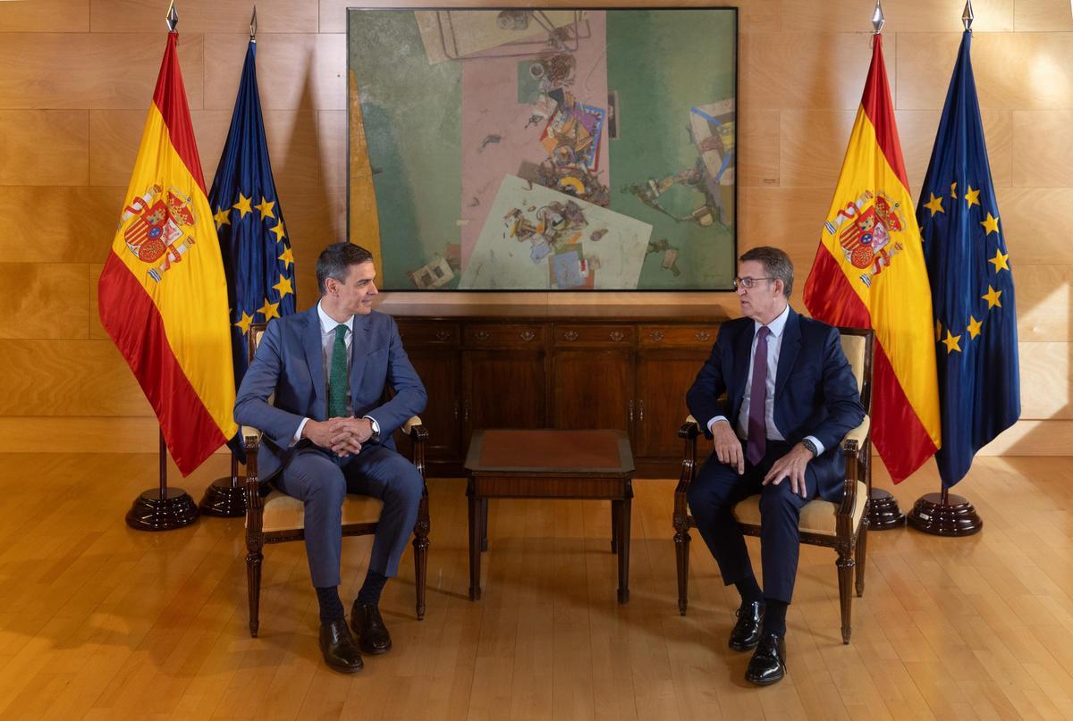 Reunión de Pedro Sánchez y Núñez Feijóo