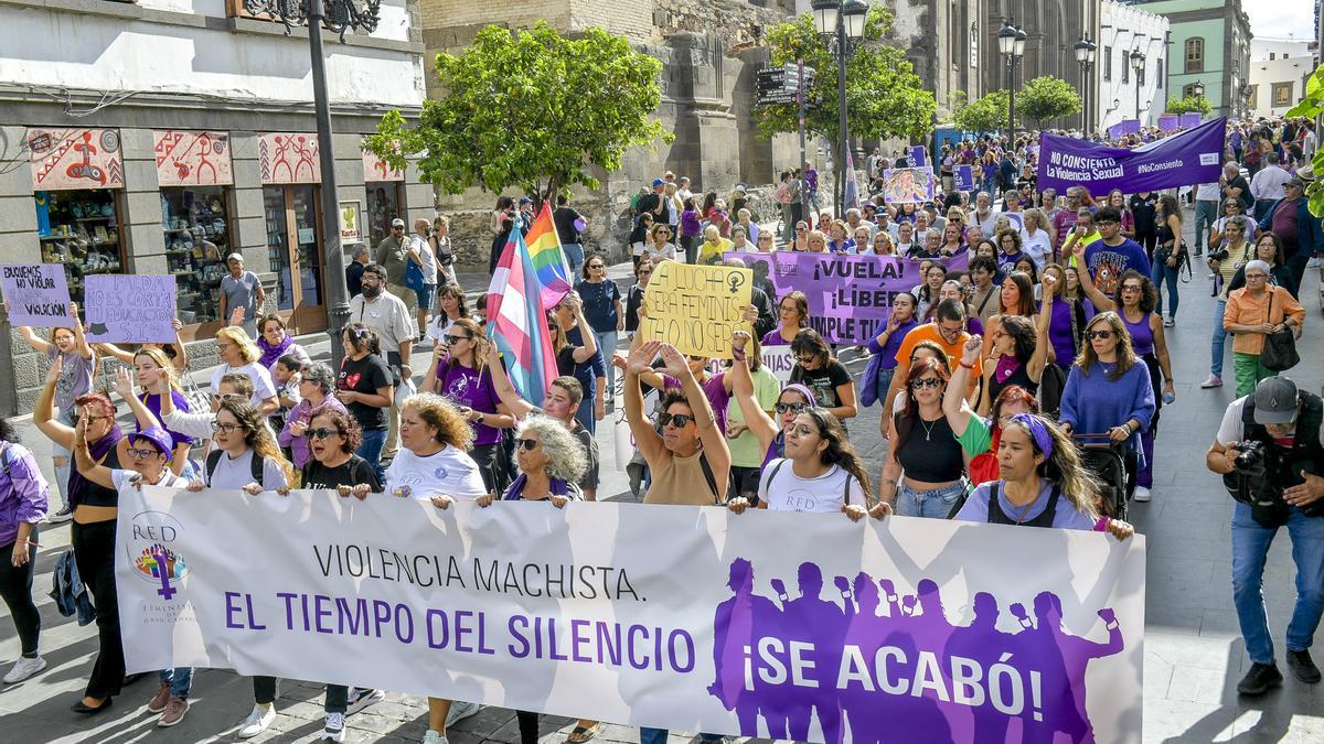 Manifestación contra la violencia machista, el 25 de noviembre de 2023, en Las Palmas de Gran Canaria.