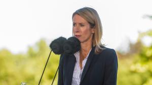 Kopenhaga (Poland), 30/08/2022.- Estonias Prime Minister Kaja Kallas attends a joint press conference after the Baltic Sea Energy Security Summit in Marienborg, Denmark, 30 August 2022. The summit aims to increase the energy security of the area in the context of the Russian invasion of Ukraine by strengthening regional cooperation. (Dinamarca, Rusia, Ucrania) EFE/EPA/Andrzej Lange POLAND OUT[POLAND OUT]