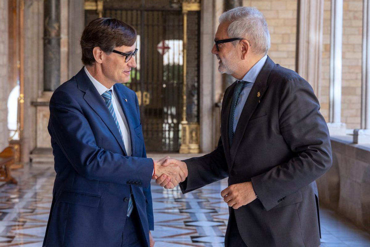 Illa y Larrosa en el Palau de la Generalitat