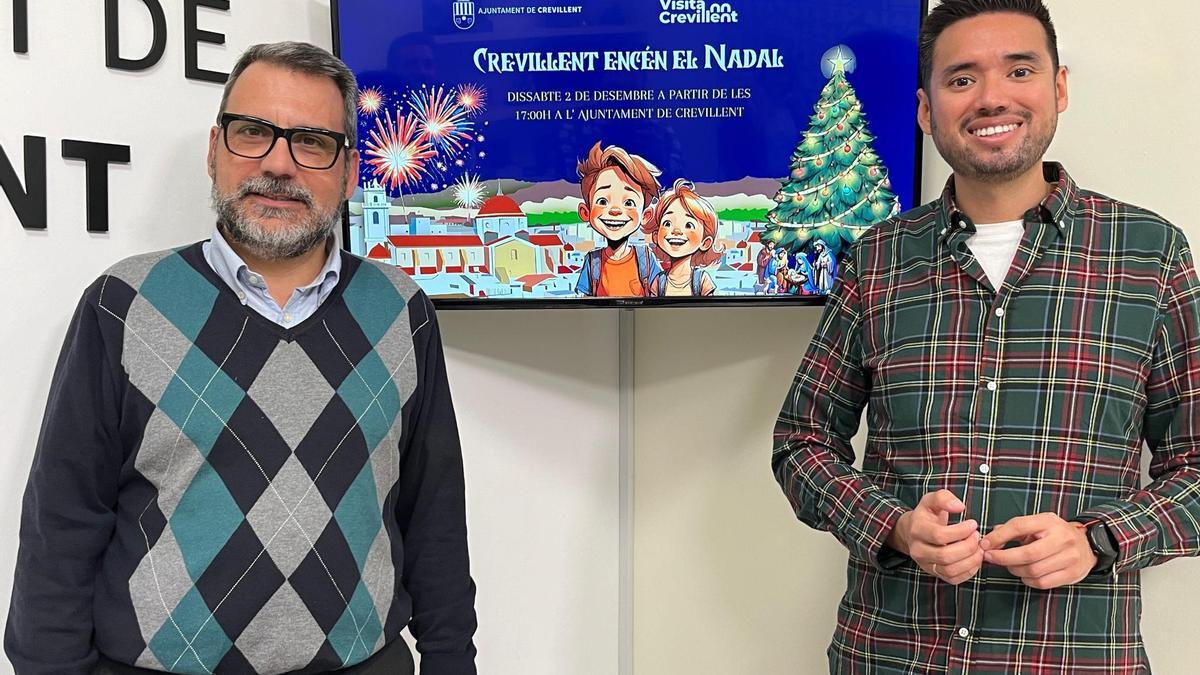 Los concejales que ha presentado la actividad del próximo sábado en Crevillent como encendido de la Navidad