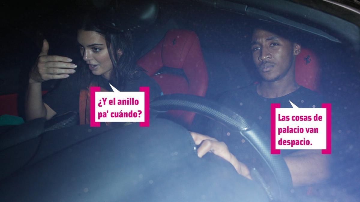 Kendall Jenner y Ben Simmons en el coche