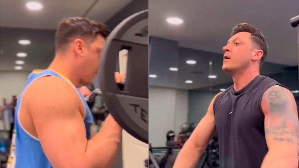 Mesut Özil, en el gimnasio