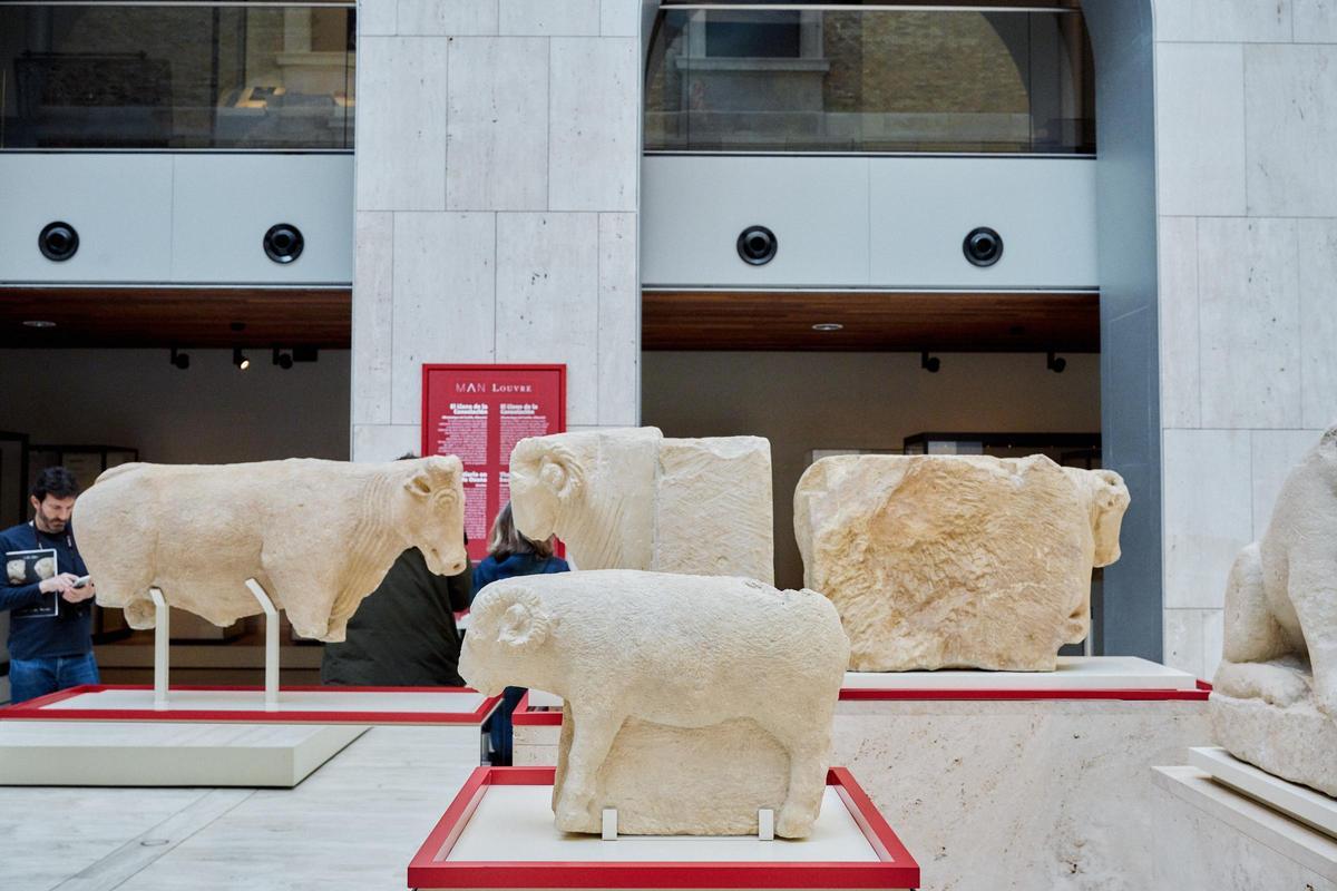 Algunas de las piezas de escultura ibérica que se pueden ver en la exposición