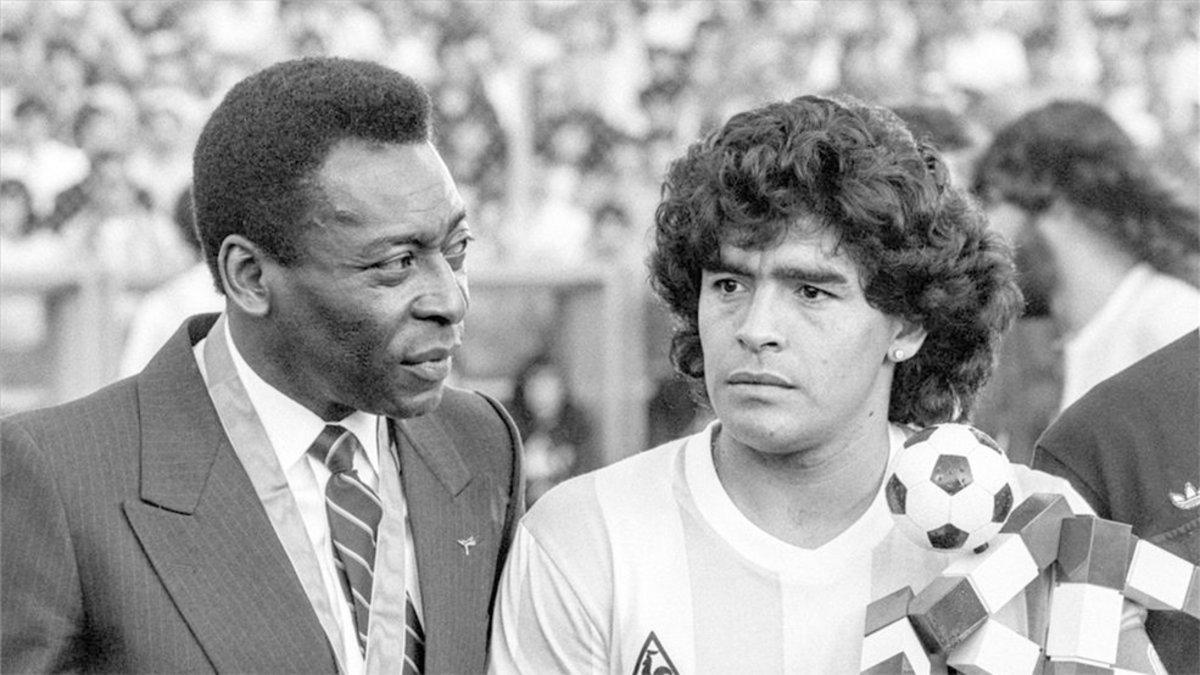 Pelé y Maradona, juntos en una foto de 1987