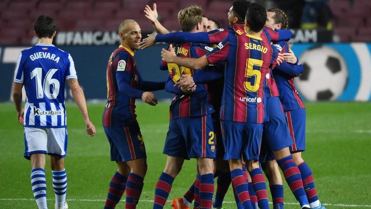 El Barça ganó a la Real en el Camp Nou (2-1)