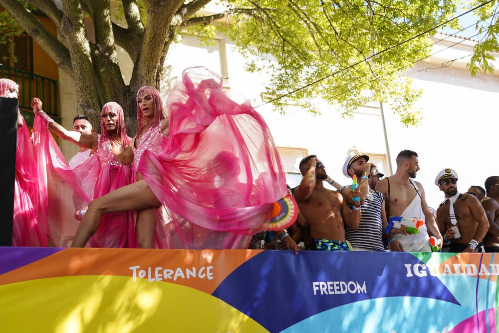 Torremolinos ha celebrado este sábado la cabalgata reivindicativa y festiva del Pride 2019, el acto central del festival anual de orgullo LGTBI, en el que participaron diez carrozas y se estrenó un nuevo recorrido.