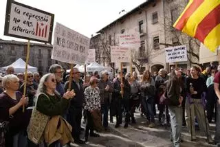 Les imatges de la protesta de la CUP a Santpedor