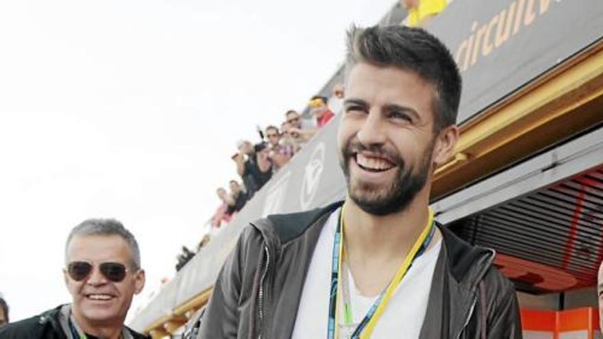 Piqué durante el GP de la Comunitat