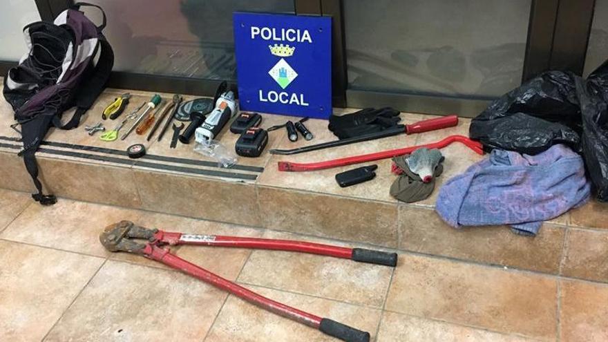 El material intervingut durant l´actuació policial.