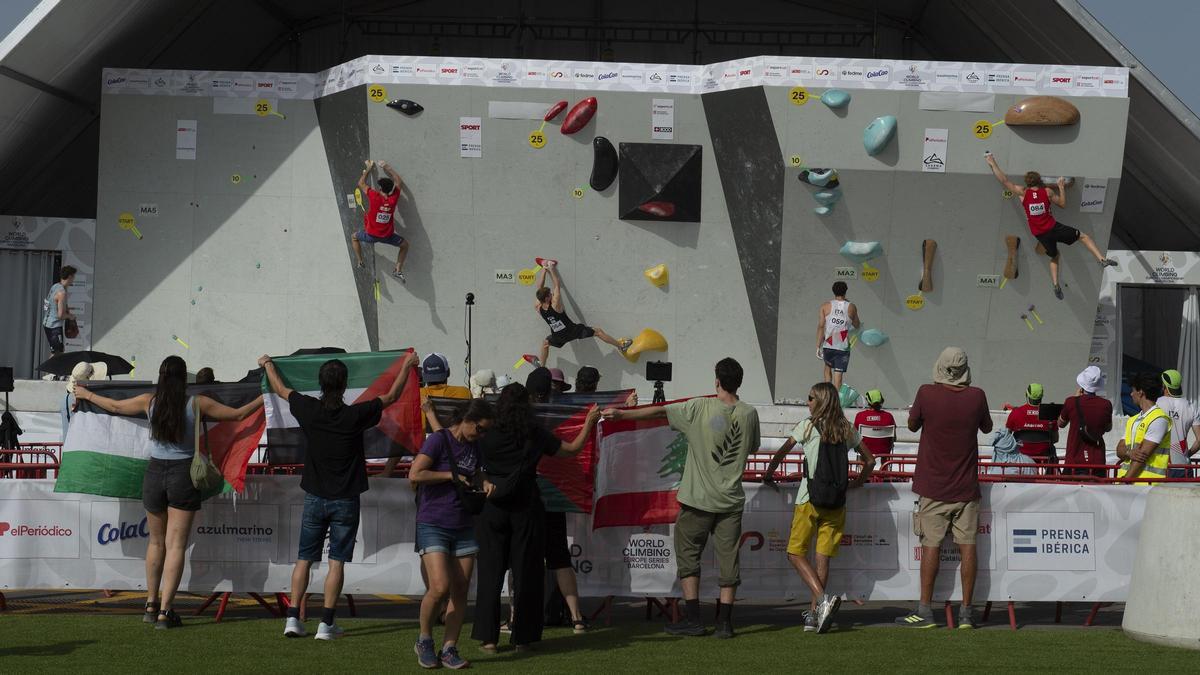 Pruebas clasificatorias de ‘boulder masculino’ para el campeonato de Europa de escalada