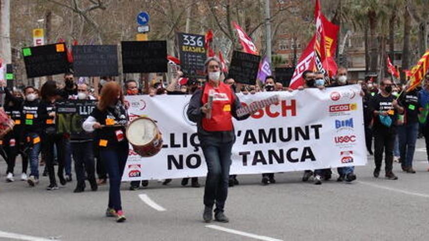 La protesta de la plantilla de Bosch al Passeig Pujades el 12 de març del 2021