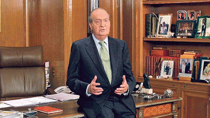 Don Juan Carlos durante su discurso de Navidad.