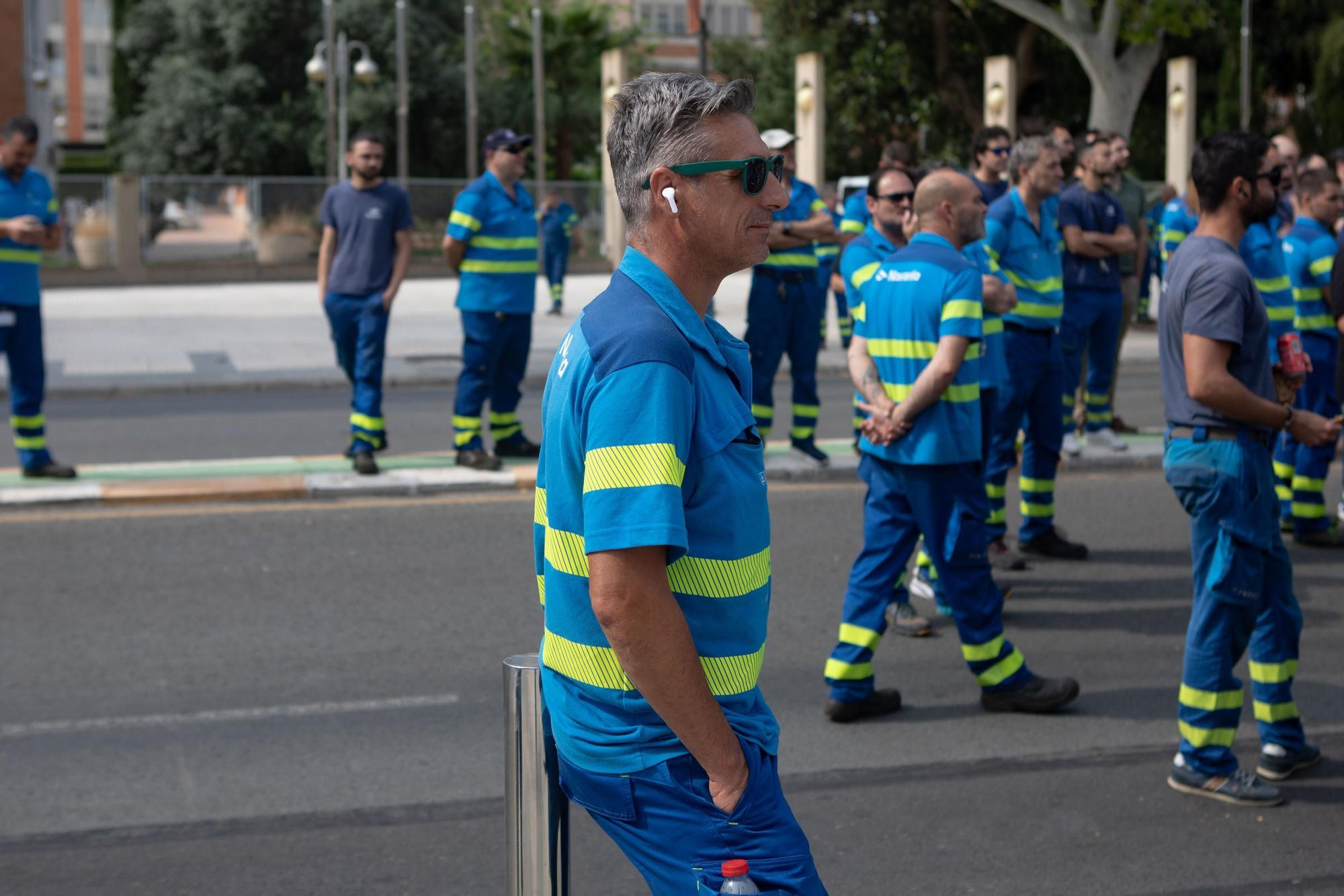 Los trabajadores de Navantia protestan frente a la Asamblea Regional