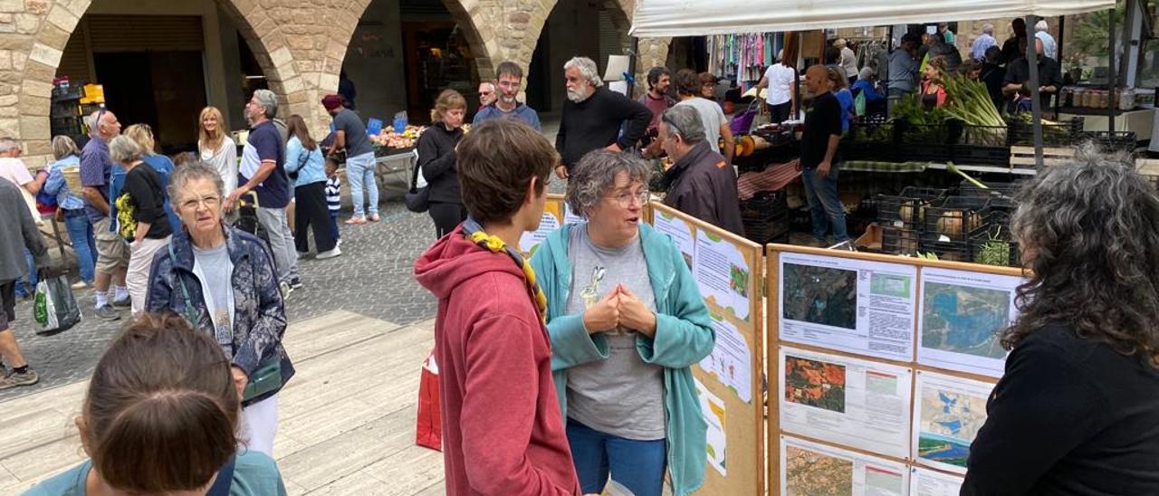 Parada informativa i de recollida de firmes de El Fanal al mercat de Moià