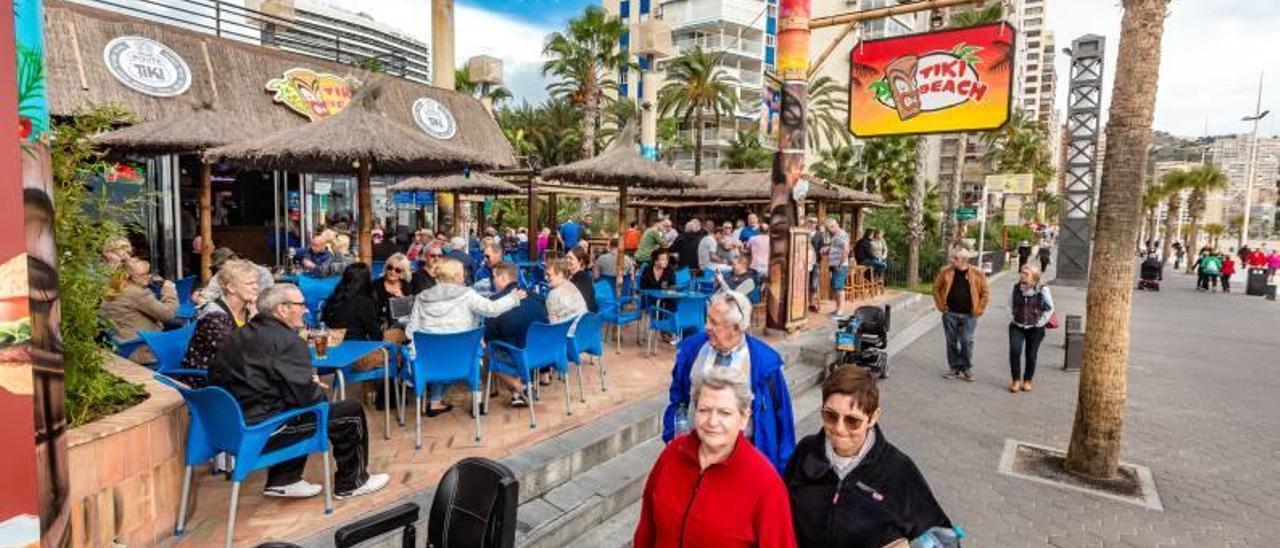 Imagen de ayer de la terraza del local, ubicado en la playa de Levante.