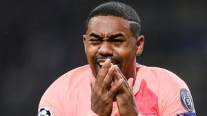 Malcom celebra su gol al Inter en San Siro.