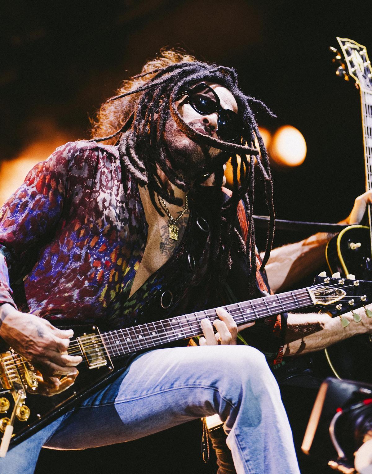 Las imágenes de Lenny Kravitz en la Plaza de España