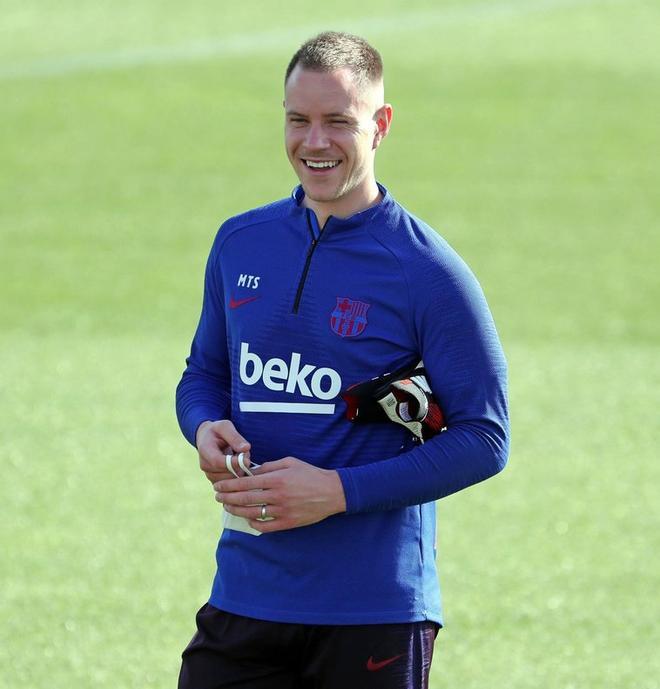 Marc Andre Ter Stegen, en el primer entrenamiento tras la pandemia.