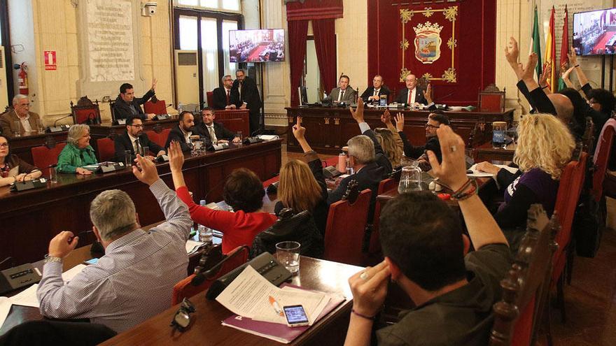 Pleno celebrado en el Ayuntamiento de Málaga.