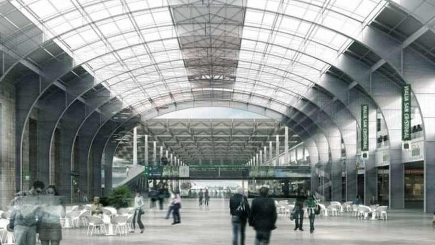 Imagen virtual del interior de la estación intermodal, según el proyecto original elaborado por César Portela.