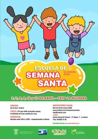 El plazo de inscripción de la “Escuela de Semana Santa 2026” de La Nucía finaliza la próxima semana