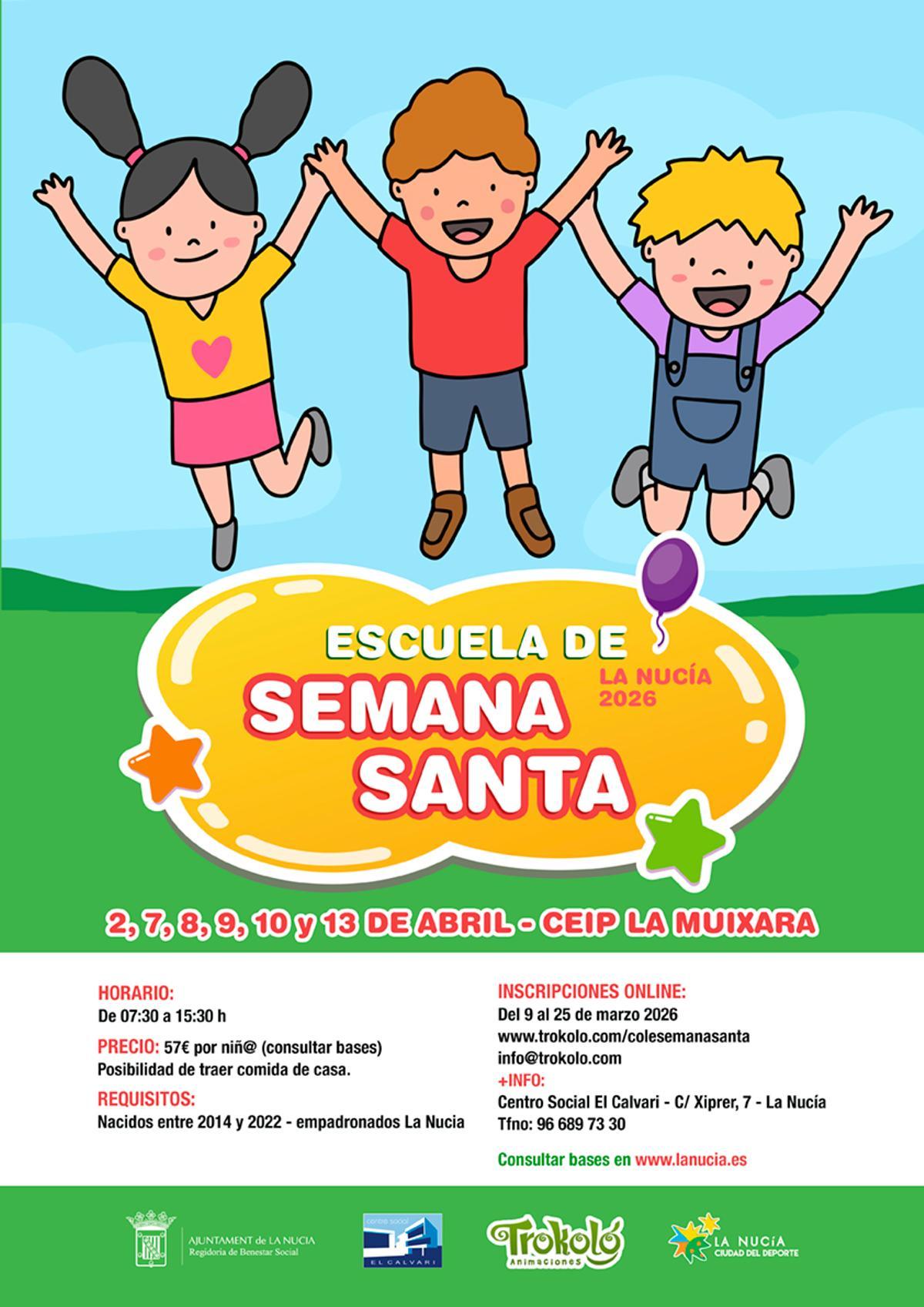 Cartel de la Escuela de Semana Santa 2026.
