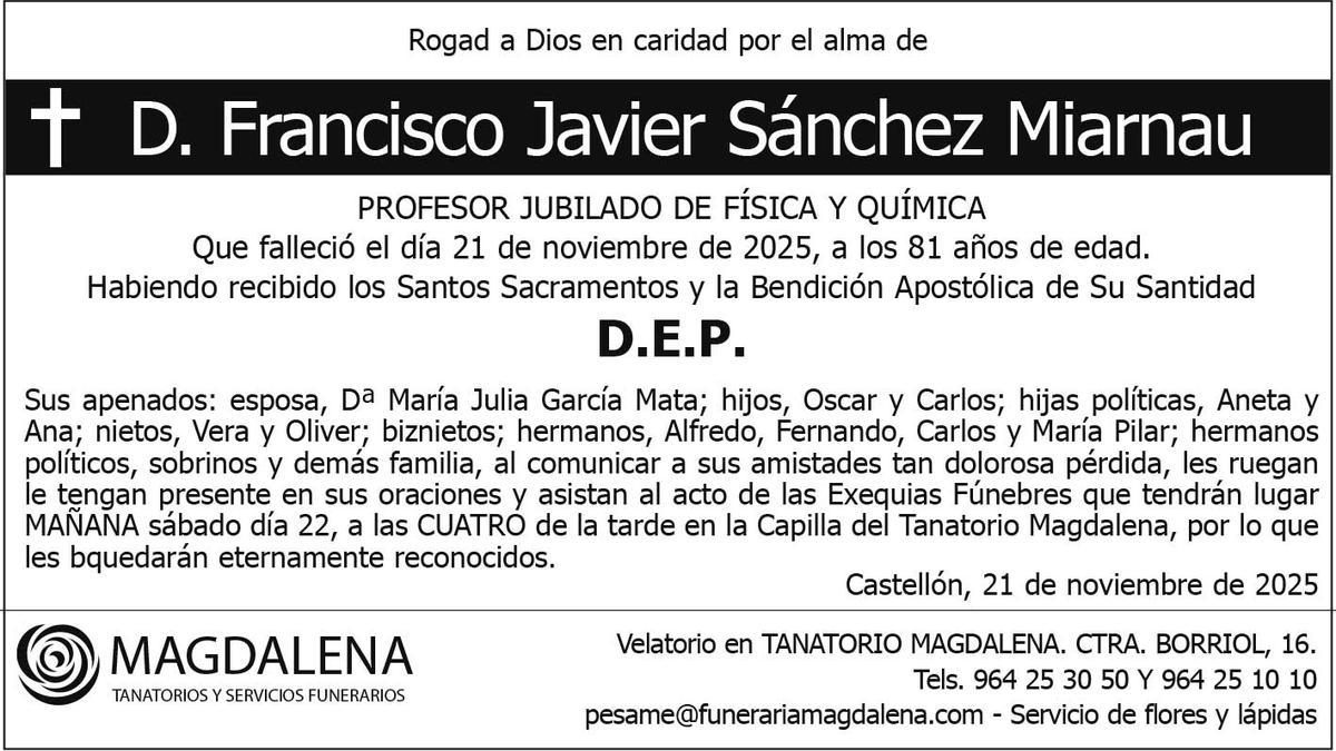 D. Francisco Javier Sánchez Miarnau