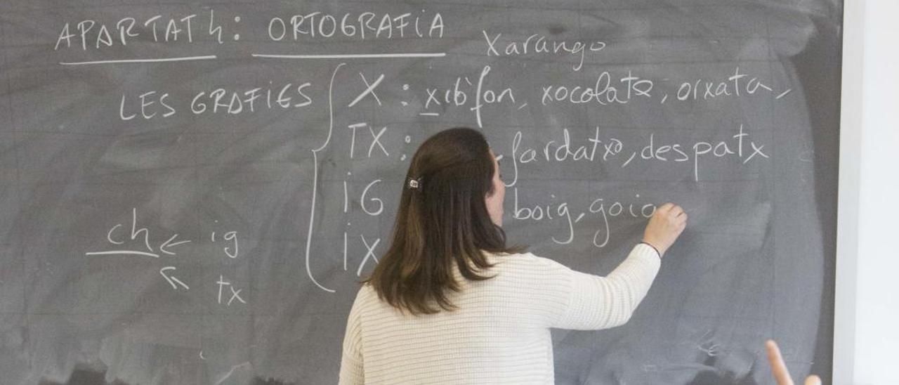 Clase de Valenciano en un instituto de la provincia.