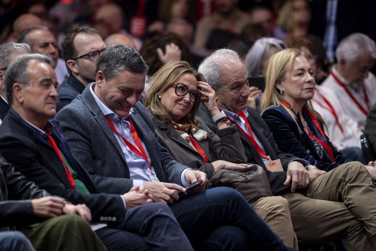 Quero, Sabés y Pérez, en el 18º Congreso del PSOE Aragón.