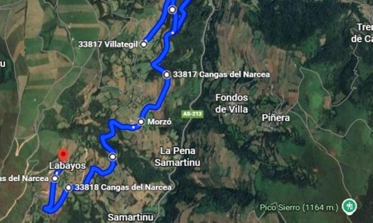 Detalle del itinerario en el que se actuará.