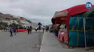 Cerrada parte del mercado de Ibiza Medieval por el fuerte viento