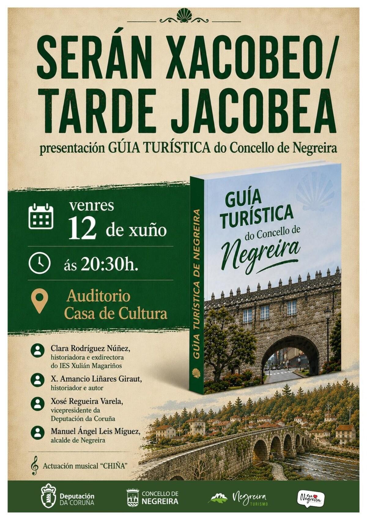 Anuncio d ela presentación de la nueva guía de Negreira en el Serán Xacobeo