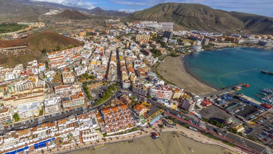 Vista aérea de Los Cristianos, en el sur de Tenerife.