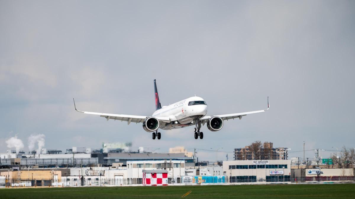 El Airbus A321XLR aterrizando