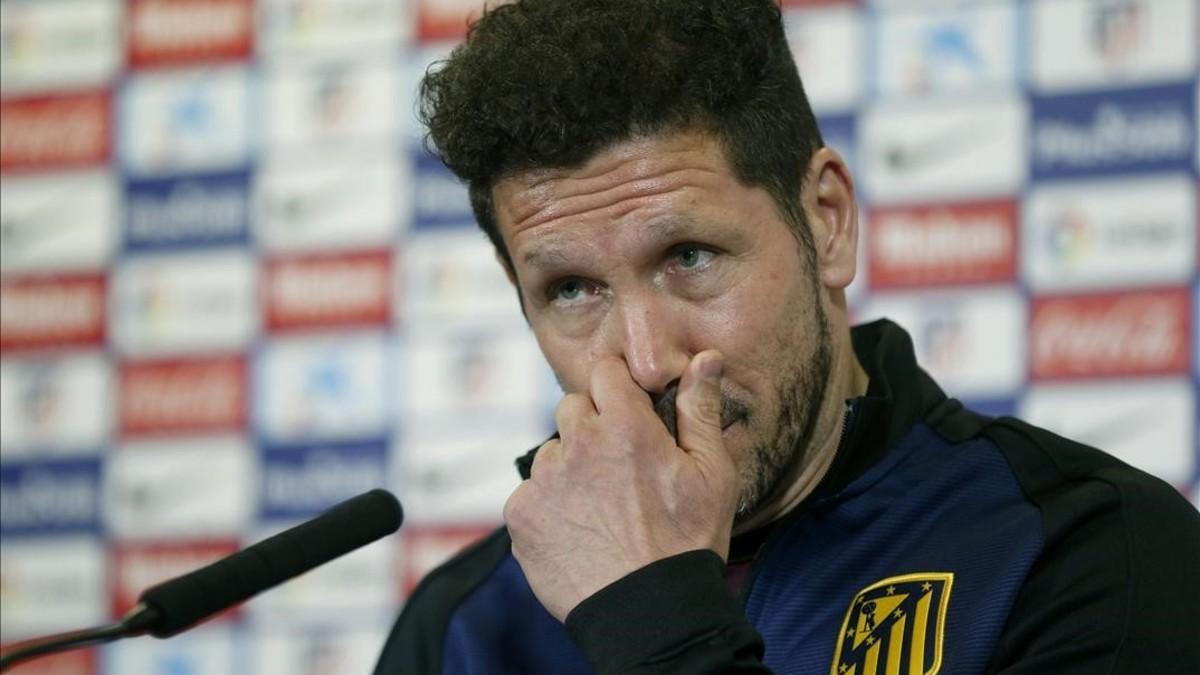 Diego Pablo Simeone, durante una rueda de prensa