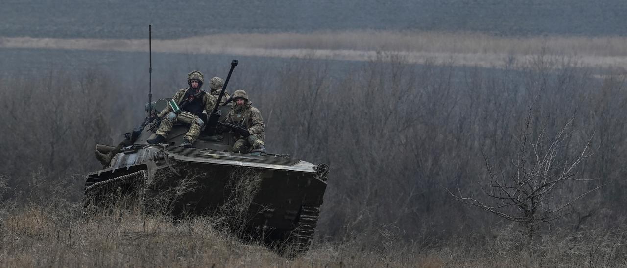Un tanque ucraniano en la región de Zaporiyia.