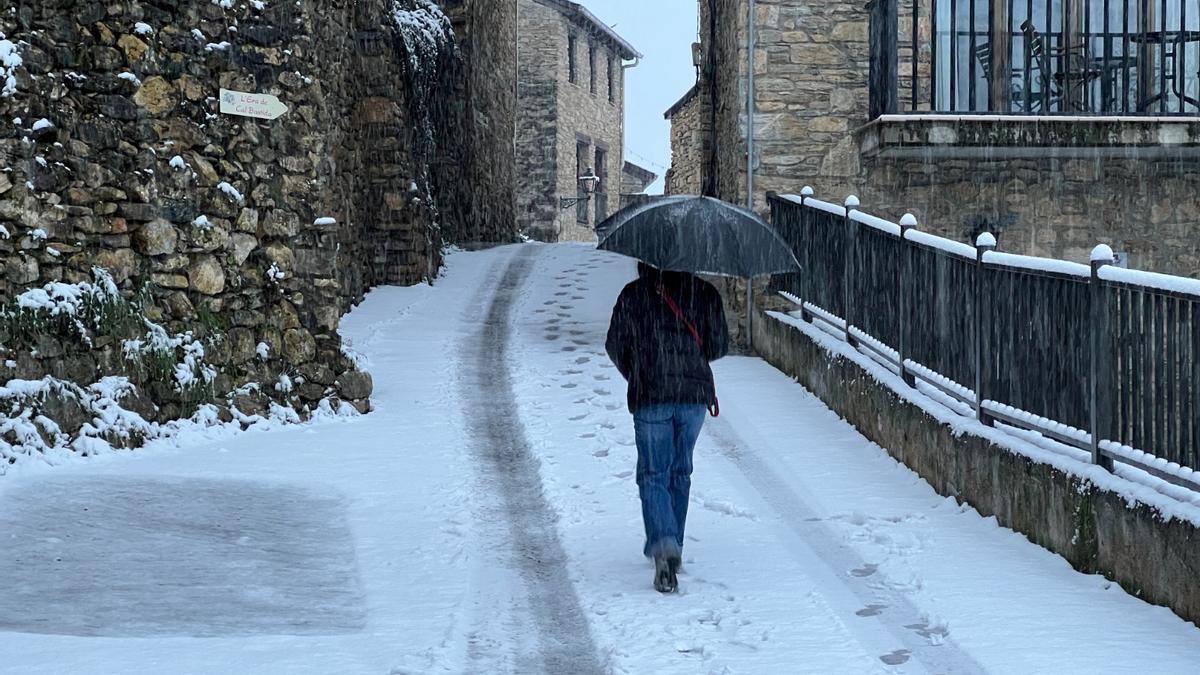 Nevada en Estamariu, a l'Alt Urgell, esta semana.