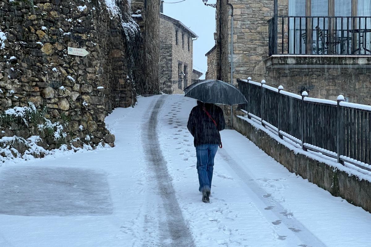 Nevada en Estamariu, a l'Alt Urgell, esta semana.