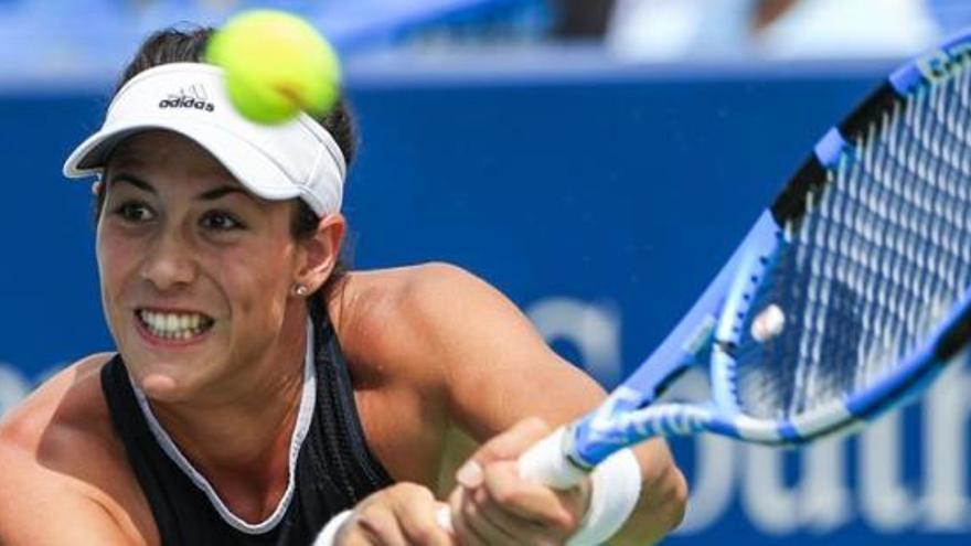 Garbiñe Muguruza durante la semifinal.