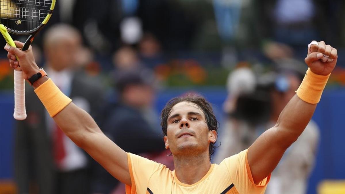 Nadal celebra su victoria ante el italiano Fognini en el torneo de Barcelona, el pasado 22 de abril