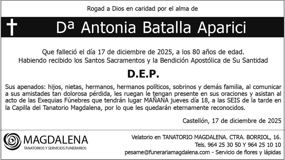 Dª Antonia Batalla Aparici