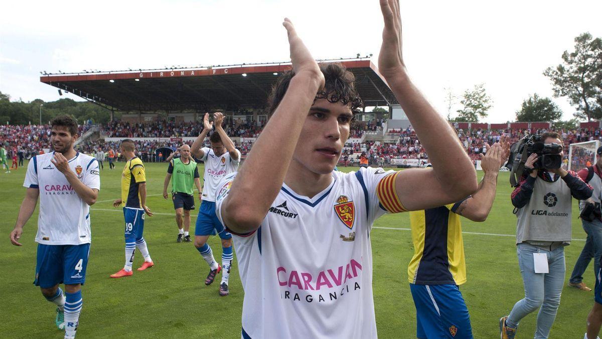 Vallejo con el brazalete durante su primera temporada en el primer equipo del Zaragoza