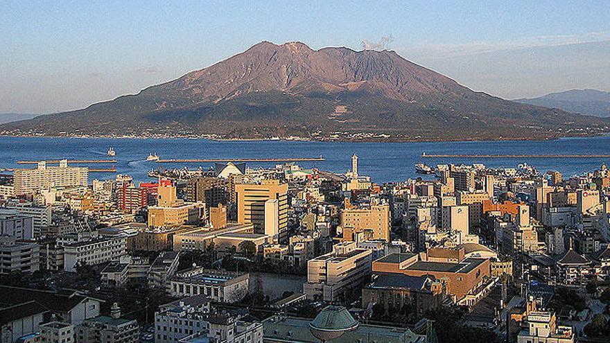 El volcán Sakurajima.