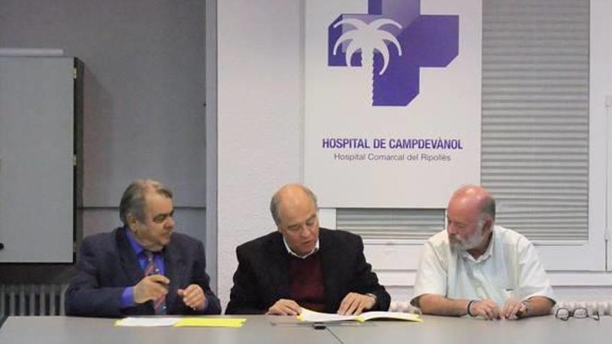 Un moment de la presentació del conveni entre l&#039;hospital i l&#039;UVic.